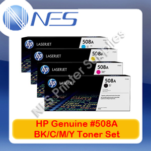 HP Genuine #508A BK/C/M/Y (Set of 4) Toner Cartridge for Color LaserJet Enterprise M552dn/M553dn/M553n/M553x/M577dn/M577f/M577z [CF360A-CF363A]